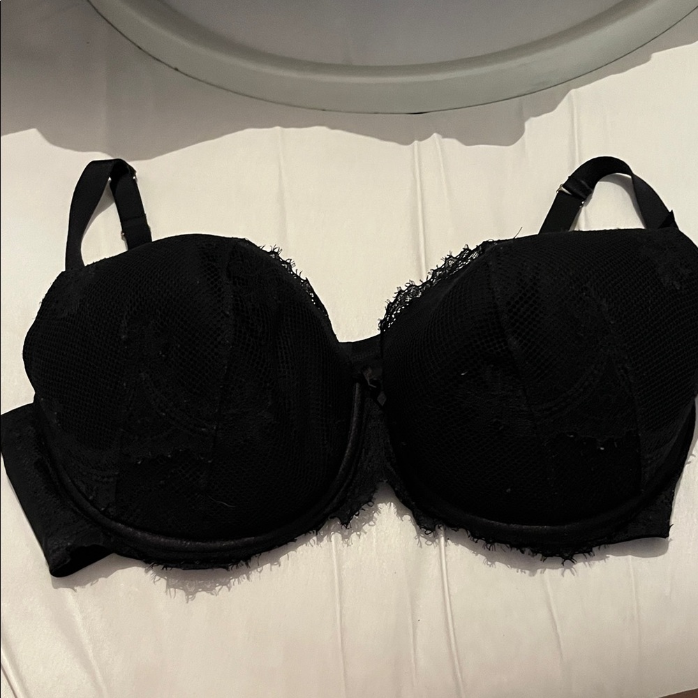 Cacique Black Textured Bra